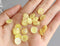 20pcs  10mm 12mm yellow Gold foil Faux Druzy Resin Cabochons, Glitter Resin Cabochons