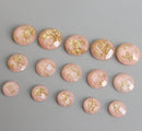 20pcs 8mm 10mm 12mm Pink Gold foil Faux Druzy Resin Cabochons, Glitter Resin Cabochons