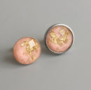 20pcs 8mm 10mm 12mm Pink Gold foil Faux Druzy Resin Cabochons, Glitter Resin Cabochons