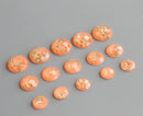 20pcs 8mm 10mm 12mm Orange Gold foil Faux Druzy Resin Cabochons, Glitter Resin Cabochons