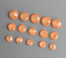 20pcs 8mm 10mm 12mm Orange Gold foil Faux Druzy Resin Cabochons, Glitter Resin Cabochons