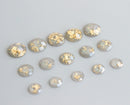 20pcs 8mm 10mm 12mm Gold foil Faux Druzy Resin Cabochons, Glitter Resin Cabochons