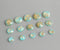 20pcs 8mm 10mm 12mm blue Gold foil Faux Druzy Resin Cabochons, Glitter Resin Cabochons