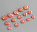 20pcs 8mm 10mm 12mm Gold foil Faux Druzy Resin Cabochons, Glitter Resin Cabochons