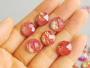 20pcs 10mm 12mm Faux Druzy Resin Cabochons,red Glitter Resin Cabochons