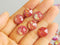 20pcs 10mm 12mm Faux Druzy Resin Cabochons,red Glitter Resin Cabochons