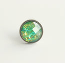 20pcs 10mm 12mm Faux Druzy Resin Cabochons, Real green Glitter Resin Cabochons