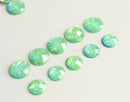 20pcs 10mm 12mm Faux Druzy Resin Cabochons, Real green Glitter Resin Cabochons