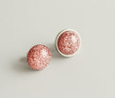 20pcs 12mm Faux Druzy Resin Cabochons, Real Pink Silver Glitter Resin  Cabochons