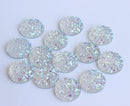 20pcs  12mm Faux Druzy Resin Cabochons, Glitter Resin Cabochons