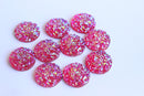 20pcs  12mm Faux Druzy Resin Cabochons, Glitter Resin Cabochons