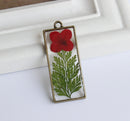 1pcs Handmade real Resin pressed flower pendant necklace