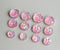 20pcs  12mm Faux Druzy Resin Pink Cabochons, Glitter Resin Cabochons,Earring material