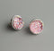 20pcs  12mm Faux Druzy Resin Pink Cabochons, Glitter Resin Cabochons,Earring material