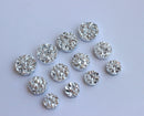 20pcs 12mm Faux Druzy Resin Cabochons, Glitter Resin Silver 12mm Cabochons