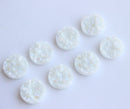 20pcs  white 12mm Faux Druzy Resin Cabochons, Glitter Resin 12mm Cabochons