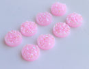 20pcs Pink 12mm Faux Druzy Resin Cabochons, Glitter Resin 12mm Cabochons