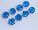 20pcs blue 12mm Faux Druzy Resin Cabochons, Glitter Resin 12mm Cabochons