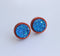 20pcs blue 12mm Faux Druzy Resin Cabochons, Glitter Resin 12mm Cabochons