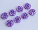 20pcs purple 12mm Faux Druzy Resin Cabochons, Glitter Resin 12mm Cabochons