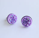 20pcs purple 12mm Faux Druzy Resin Cabochons, Glitter Resin 12mm Cabochons