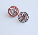 20pcs 12mm Faux Druzy Resin Cabochons, Glitter Resin 12mm Cabochons