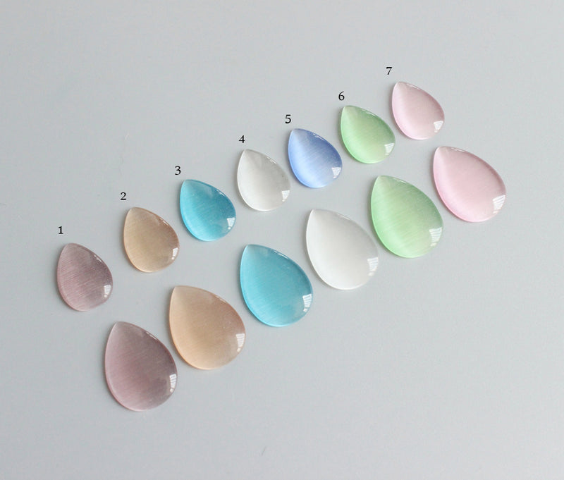 10 pieces Teardrop glass 10x14mm 13x18mm Cabochon