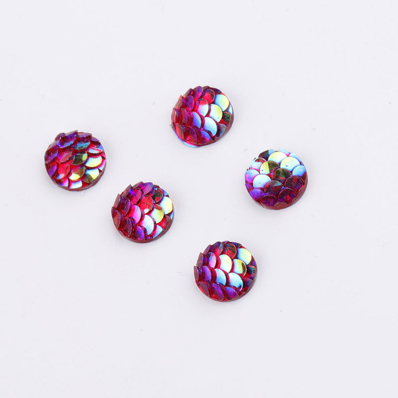 20pcs 8mm Druzy Cabochons,Mermaid Cabochons,8mm Resin Resin drill, fish scale Cabochons