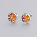 20pcs 8mm Faux Druzy Resin Gypsophila Stainless steel earrings