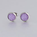 20pcs 8mm Faux Druzy Resin Gypsophila Stainless steel earrings