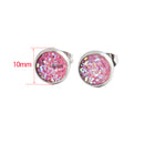 20pcs 8mm Faux Druzy Resin Gypsophila Stainless steel earrings