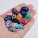 20pcs 13x18mm Druzy Cabochons Faux Druzies 13x18mm Cabochon, Resin Kawaii Glitter Cabs Jewelry Findings