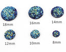 20pcs  8mm  10mm 12mm 14mm 16mm 18mm Druzy Cabochons Faux DruziesCabochon, Resin Kawaii Glitter Cabs Jewelry Findings