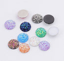 20pcs 14mm Druzy Cabochons Faux Druzies Cabochon, Resin Kawaii Glitter Cabs Jewelry Findings