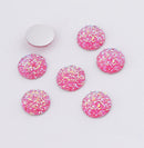 20pcs 14mm Druzy Cabochons Faux Druzies Cabochon, Resin Kawaii Glitter Cabs Jewelry Findings