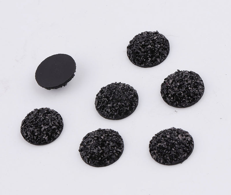 20pcs 14mm Druzy Cabochons Faux Druzies Cabochon, Resin Kawaii Glitter Cabs Jewelry Findings