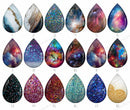 Handmade Teardrop Photo Glass Cabochons Glitter B158