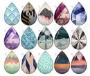 Handmade Teardrop Photo Glass Cabochons geometric Glitter B165