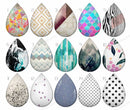 Handmade Teardrop Photo Glass Cabochons geometric Glitter B166