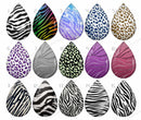 Handmade Teardrop Photo Glass Cabochons Streaks B171