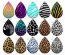 Handmade Teardrop Photo Glass Cabochons Streaks B173