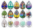 Handmade Teardrop Photo Glass Cabochons Plant tree B187