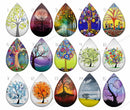 Handmade Teardrop Photo Glass Cabochons Plant tree B189