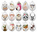 Handmade Teardrop Photo Glass Cabochons Animal B195