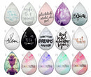 Handmade Teardrop Photo Glass Cabochons sentence B203