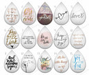 Handmade Teardrop Photo Glass Cabochons sentence B206