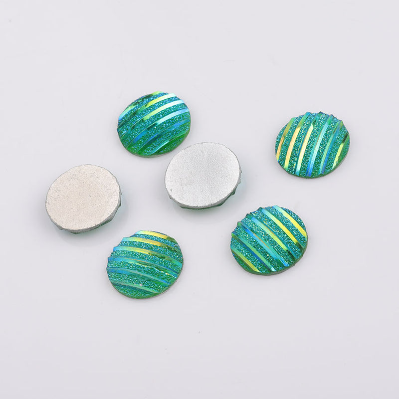 20pcs  12mm stripe Druzy Cabochons Faux DruziesCabochon, Resin Kawaii Glitter Cabs Jewelry Findings