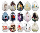 Handmade Teardrop Photo Glass Cabochons character B214