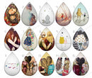 Handmade Teardrop Photo Glass Cabochons character B216