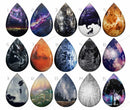 Handmade Teardrop Photo Glass Cabochons sky B219